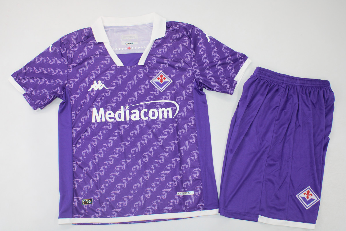 Kids-Fiorentina 23/24 Home Soccer Jersey